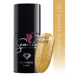 Oja UV Semilac 187 aurie cu sclipici Sweet Rumba 7 ml